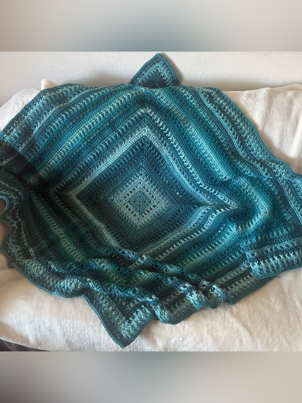 Blanket throw handmade crochet